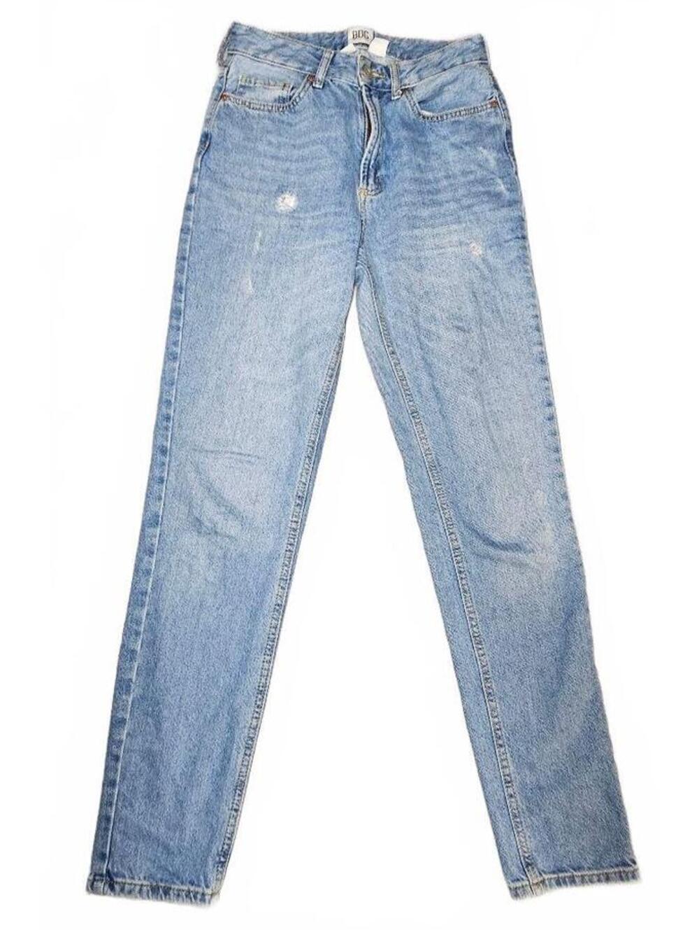 BDG Mom High Rise Jeans Women 25 Light Wash Distressed